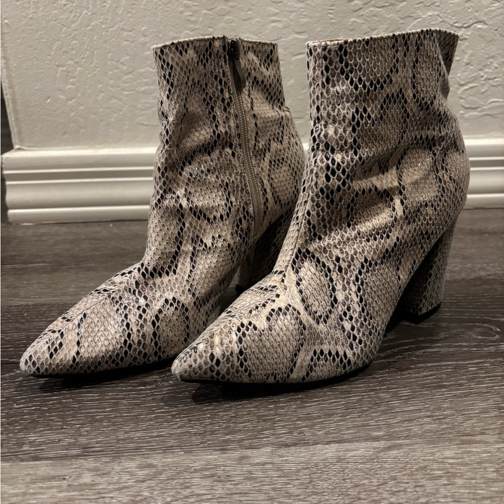 Snakeskin Ankle Boots
